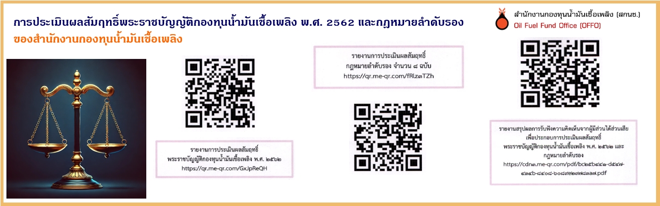 การประเมินผลสัมฤทธิ์ของพระราชบัญญัติกองทุนน้ำมันเชื้อเพลิง พ.ศ.2562